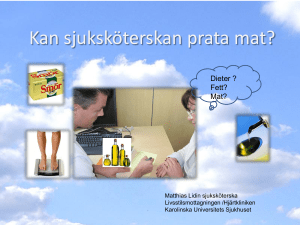 Skall sjuksköterskan prata om Mat