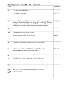 Planeringsschema - Klass: 8E v. 38 – 2013/2014