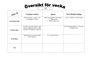 Veckans arbete Apass Prov/Redovisning MATEMATIK Börja med