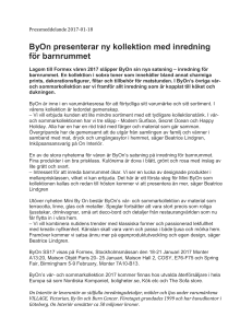 Pressmeddelande 2017-01-18 ByOn presenterar ny kollektion med