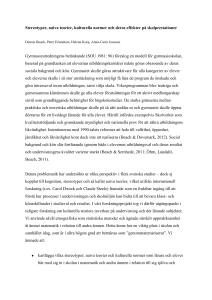 Stereotyper, naiva teorier, kulturella normer och deras effekter på