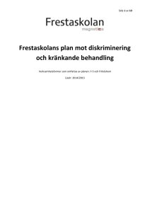 Likabehandlingsplan Fresta 150317