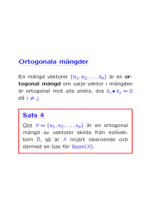 Ortogonala mängder Sats 4
