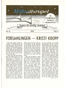 FORSAMllNGEN KRISTI KROPP - Maranataförsamlingen i Stockholm