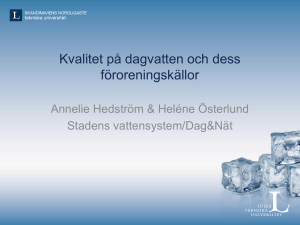 Kvalitet på dagvatten och dess föroreningskällor