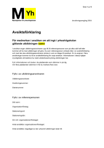 Avsiktsförklaring - Myndigheten för yrkeshögskolan