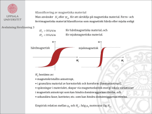 Föreläsning 4 i Magnetokristallin anisotropi ii