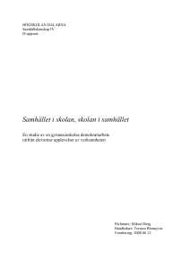 Samhället i skolan, skolan i samhället