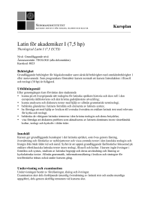Latin för akademiker I (7,5 hp)