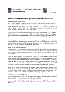 Sammanfattning av Möckelngymnasiets brukarenkät våren 2013