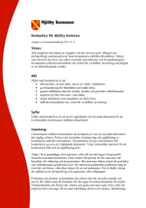 Kostpolicy för Mjölby kommun Vision Mål Syfte Inledning
