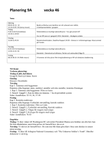 Planering klass La06 vecka 46