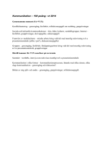 Kommunikation – 100 poäng –vt 2014