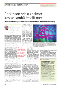 Parkinson och alzheimer kostar samhället allt mer