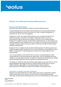Riktlinjer för ersättning till ledande befattningshavare