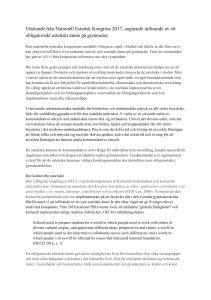Uttalande från Nationell Estetisk Kongress 2017, angående