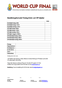 Beställningsformulär Företag Entré- och VIP