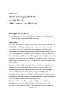 201516S3059 Social ekonomi och sociala företag