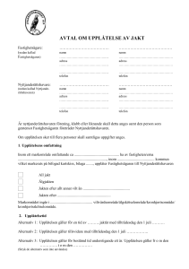 AVTAL OM UPPLÅTELSE AV JAKT
