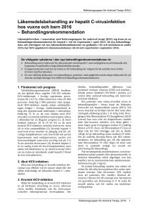 Läkemedelsbehandling av hepatit C-virusinfektion hos vuxna och