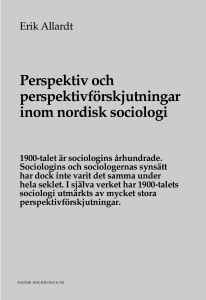 Perspektiv och perspektivförskjutningar inom nordisk sociologi