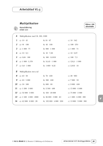 Multiplikation Arbetsblad VL:5