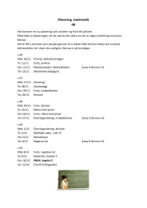 Planering, matematik 6B