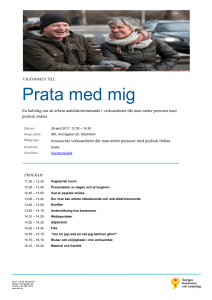 Program 28 april - Uppdrag Psykisk Hälsa