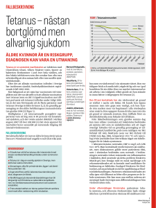 Tetanus – nästan bortglömd men allvarlig sjukdom
