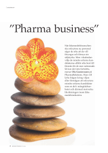 Pharma business - Pharma industry