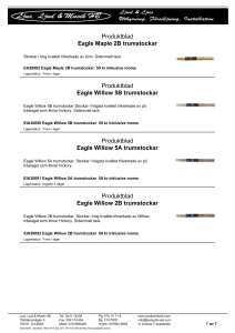 Produktblad Eagle Maple 2B trumstockar Produktblad Eagle Willow