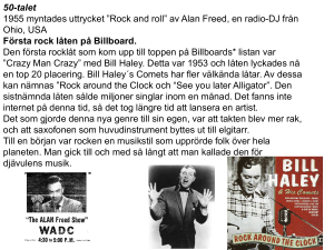 Första rock låten på Billboard.