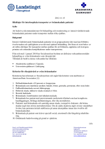 1(9) 2012-11-15 Riktlinjer för interhospitala
