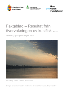 Faktablad – Resultat från övervakningen av kustfisk 2017:2