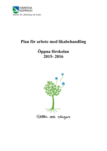 Plan för arbete med likabehandling