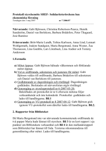 Protokoll styrelsemöte SHEF