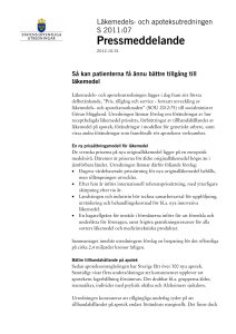 Så kan patienterna få ännu bättre tillgång till läkemedel (pdf 70 kB)