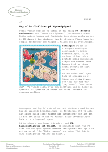 Vecka 43 Hej alla föräldrar på Nyckelpigan! Förra veckan började vi