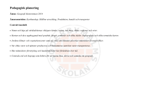 Pedagoggisk planering geografi - SO