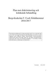 Plan mot diskriminering och kränkande behandling Bergviksskolan