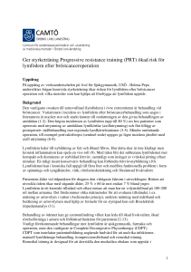 Ger styrketräning Progressive resistance training (PRT) ökad risk för
