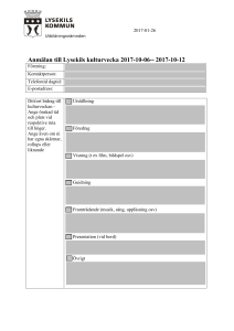 Anmälan till Lysekils kulturvecka 2017-10-06-- 2017-10-12