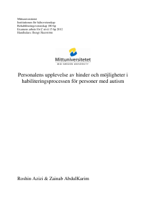 Personalens upplevelse av hinder och möjligheter i
