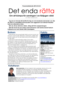 Boken släpps - Det enda rätta