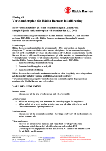 Verksamhetsplan för Rädda Barnens lokalförening