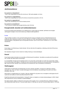 Jämförelsefaktorer Energiinnehåll, densitet och koldioixidemission