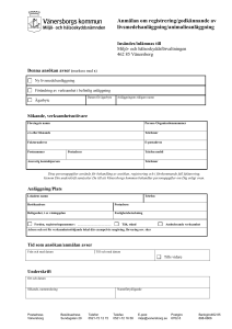 Anmälan om registrering/godkännande av livsmedelsanläggning