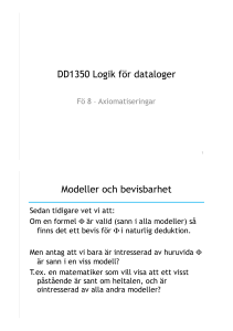 DD1350 Logik för dataloger Modeller och bevisbarhet