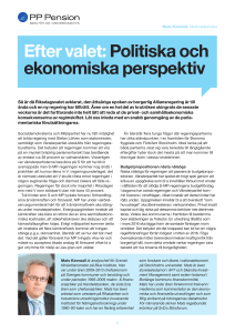 Efter valet: Politiska och ekonomiska perspektiv