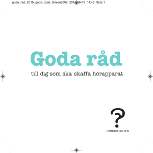 Goda råd - Hörselskadades Riksförbund